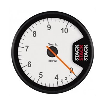 STACK Tachometer, Clubman, 80mm, White Dial, 0-4-10.5k RPM