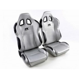 FK sport seats half-shell car seats set New York silver / black in motorsport look FKRSE010027