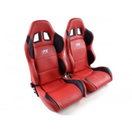 Sportseat Set Houston artificial leather red /black seam red /