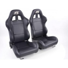 FK sport seats auto half-shell seats set Boston synthetic leather black FKRSE010141