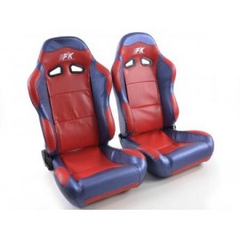 Sportseat Set Spacelook Carbon artificial leather red /blue