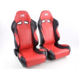 Sportseat Set Comfort artificial leather red /black