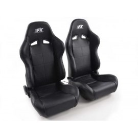 FK sport seats car half-shell seats Set Comfort synthetic leather black FKRSE897 / 898