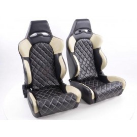 FK sport seats car half-shell seats set Las Vegas in motorsport look with quilting FKRSE011025