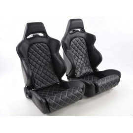 FK sport seats car half-shell seats set Las Vegas in motorsport look with quilting FKRSE011037
