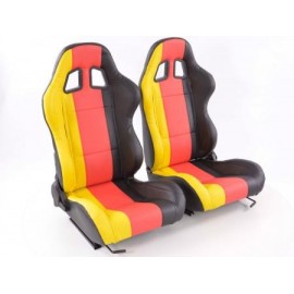 Sportseat Set Germany artificial leather black/Red //yellow