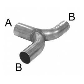 T-pipe A 63,5mm B 50,8mm stainless steel