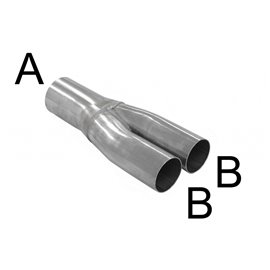 Y-pipe A 89mm B 76mm stainless steel