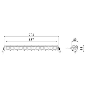 HELLA led bar LBX 720 - 10-30V - 720mm long - 88W - 5500lm