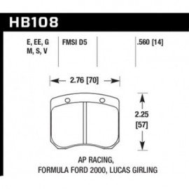 HAWK HB108M.560 brake pad set - Black type (14 mm)