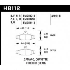 HAWK HB112M.540 brake pad set - Black type (14 mm)