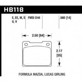 HAWK HB118M.560 brake pad set - Black type (14 mm)