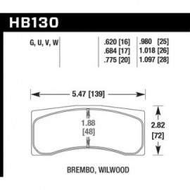 HAWK HB130W.684 brake pad set - DTC-30 type (17 mm)