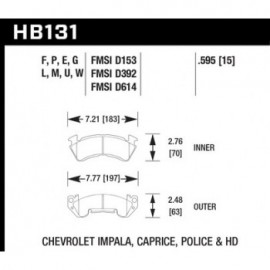 HAWK HB131M.595 brake pad set - Black type (15 mm)