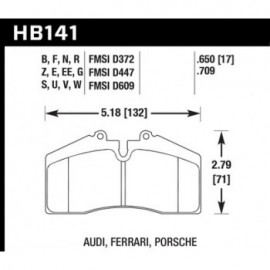 HAWK HB141S.650 brake pad set - HT-10 type (17 mm)