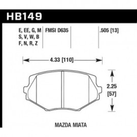 HAWK HB149M.505 brake pad set - Black type (13 mm)