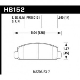 HAWK HB152M.540 brake pad set - Black type (14 mm)
