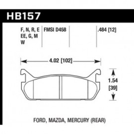 HAWK HB157M.484 brake pad set - Black type (12 mm)