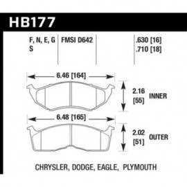 HAWK HB177E.630 brake pad set - Blue 9012 type (16 mm)