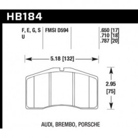 HAWK HB184E.650 brake pad set - Blue 9012 type (17 mm)