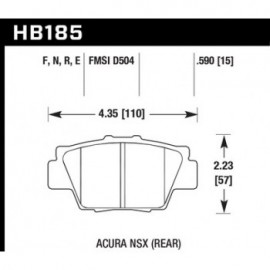 HAWK HB185E.590 brake pad set - Blue 9012 type (15 mm)