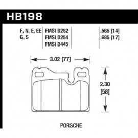 HAWK HB198G.685 brake pad set - DTC-60 type (18 mm)