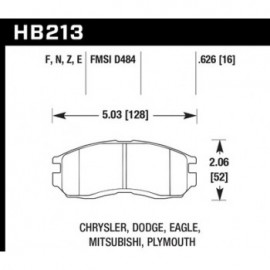 HAWK HB213E.626 brake pad set - Blue 9012 type (16 mm)