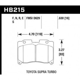 HAWK HB215E.630 brake pad set - Blue 9012 type (16 mm)
