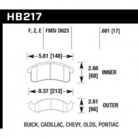 HAWK HB217E.681 brake pad set - Blue 9012 type (17 mm)