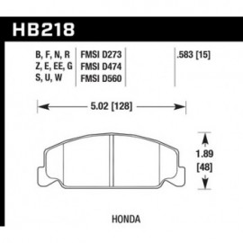HAWK HB218E.583 brake pad set - Blue 9012 type (15 mm)