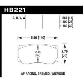 HAWK HB221U.684 brake pad set - DTC-70 type (17 mm)