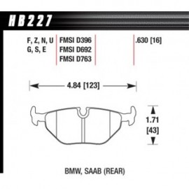 HAWK HB227E.630 brake pad set - Blue 9012 type (16 mm)