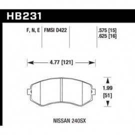 HAWK HB231E.625 brake pad set - Blue 9012 type (16 mm)