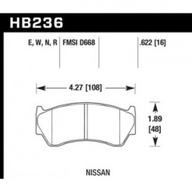HAWK HB236E.622 brake pad set - Blue 9012 type (16 mm)