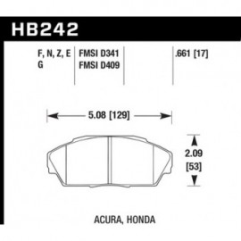 HAWK HB242G.661 brake pad set - DTC-60 type (17 mm)