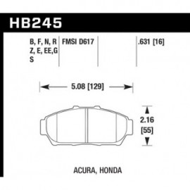HAWK HB245S.631 brake pad set - HT-10 type (16 mm)