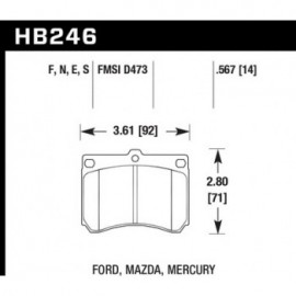 HAWK HB246E.567 brake pad set - Blue 9012 type (14 mm)