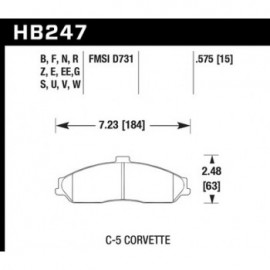 HAWK HB247E.575 brake pad set - Blue 9012 type (15 mm)