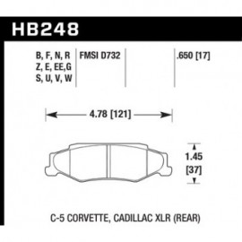 HAWK HB248E.650 brake pad set - Blue 9012 type (17 mm)