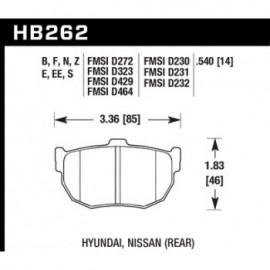 HAWK HB262E.540 brake pad set - Blue 9012 type (14 mm)