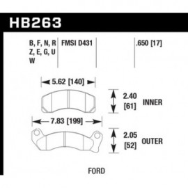 HAWK HB263U.650 brake pad set - DTC-70 type (17 mm)