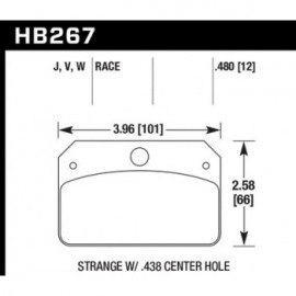 HAWK HB267J.480 brake pad set - DR-97 type (12 mm)
