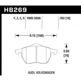 HAWK HB269E.763 brake pad set - Blue 9012 type (19 mm)