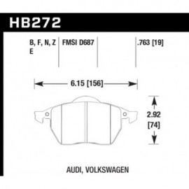 HAWK HB272E.763 brake pad set - Blue 9012 type (19 mm)