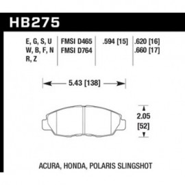 HAWK HB275E.620 brake pad set - Blue 9012 type (16 mm)