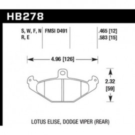 HAWK HB278E.583 brake pad set - Blue 9012 type (15 mm)