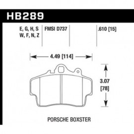 HAWK HB289S.610 brake pad set - HT-10 type (16 mm)