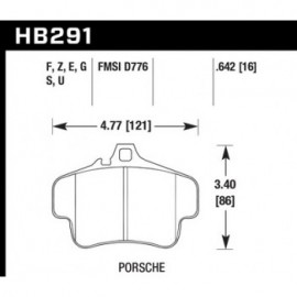 HAWK HB291U.642 brake pad set - DTC-70 type (16 mm)