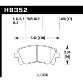 HAWK HB352S.665 brake pad set - HT-10 type (17 mm)