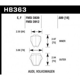 HAWK HB363E.689 brake pad set - Blue 9012 type (18 mm)